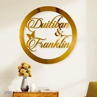 Custom  CUSTOMIZED GOLDEN ACRYLIC COUPLE NAME ( WALL HANGING) 12 X 12 INCH* - Golden Fizz, 12X12 INCHES