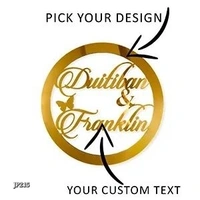 Custom  CUSTOMIZED GOLDEN ACRYLIC COUPLE NAME ( WALL HANGING) 12 X 12 INCH* - Golden Fizz, 12X12 INCHES