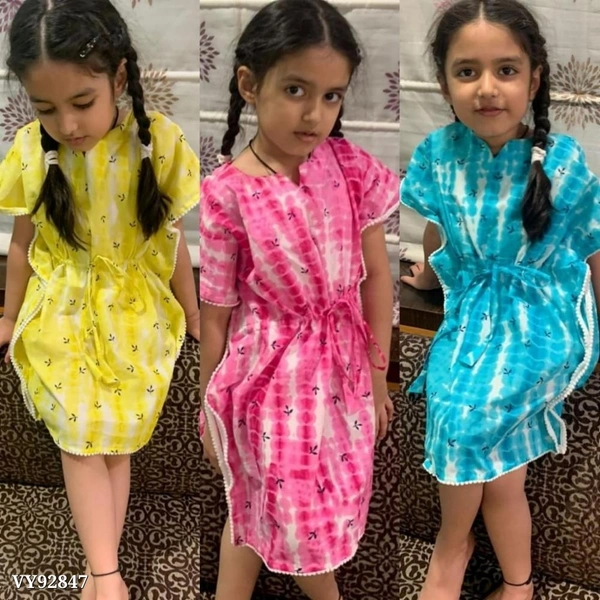  *tir and dye kaftan for kid*Ready to ship - Blue, 10-12