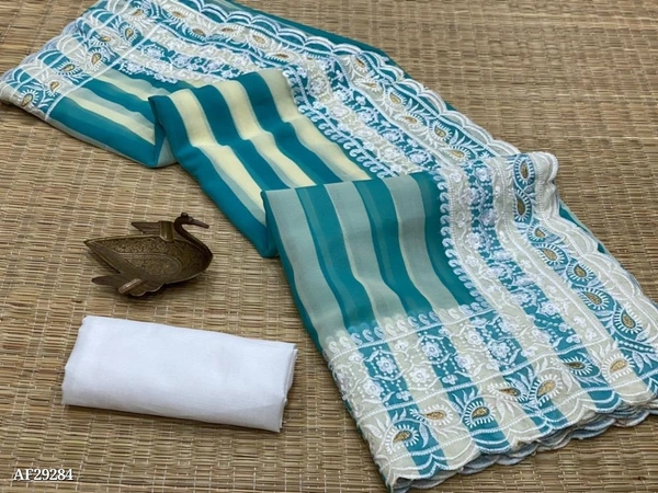 VERONICA Georgett saree NEW LAUNCHING* - multicolored, Free
