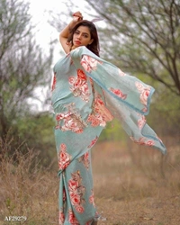 BANGLORI SILK  Georgett saree NEW LAUNCHING*ANX-MONALISHA* - multicolored, Free