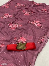 BANGLORI SILK  Georgett saree NEW LAUNCHING*ANX-MONALISHA* - multicolored, Free