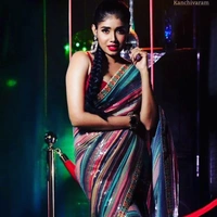 Georgette Saree  Georgett saree **Presenting you most beautiful seqwance saree collection * - multicolored, Free
