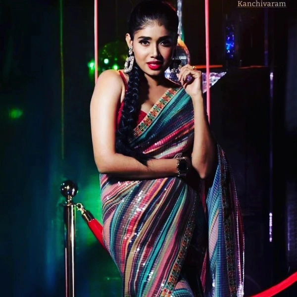Georgette Saree  Georgett saree **Presenting you most beautiful seqwance saree collection * - multicolored, Free