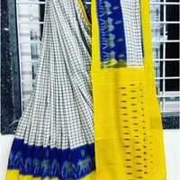 Georgette Saree  Plain linen saree **Saree Fabric* - Plain Linen *Work* - Digital Print. - multicolored, Free