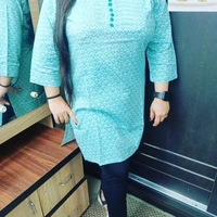 Rayon  summer collection *👗New 💃summer collection 💃💃💃🎉*Primium Rayon short straight hand block printed kurti* - multicolored, Free