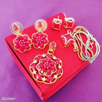 Rose gold  Catalog Name: *Jewellery Sett Sr*Beautiful AD Pendant set Combo With Chain - gold