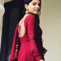 Top With Dupatta*TOPFabric    :   Foux GorgetteWork.     :   Diamond work with Lace broder - rtcInner    :    Micro - Red, XL