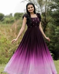 Faux  PREMIUM READYMADE DESIGNER GOWN COLLECTIONS Pedding gowns are the Suitable for women, It Shows the newly updated trend, It become aspirational for women to wear the best of gowns - livewear - Black, XXL
