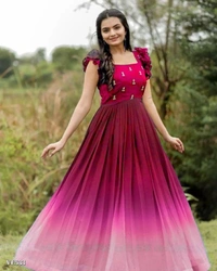 Faux  PREMIUM READYMADE DESIGNER GOWN COLLECTIONS Pedding gowns are the Suitable for women, It Shows the newly updated trend, It become aspirational for women to wear the best of gowns - livewear - Black, XXL