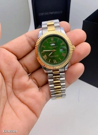 Rolex  Catalog Name: *Watch Men’s watch day and date working  - Golden Fizz, Free