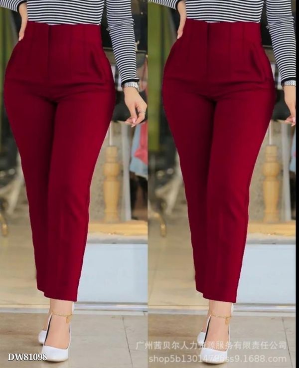Catalog Name: *🧾 Daily Pants 🧾*🔥 *Beautiful 2023 Summer New Women Pants  High Waist Cropped Straight Work Formal Pants Elegant Casual Daily Pants*  🔥*Fabric - imported**size - 28/30/32/34**Four sizes ava