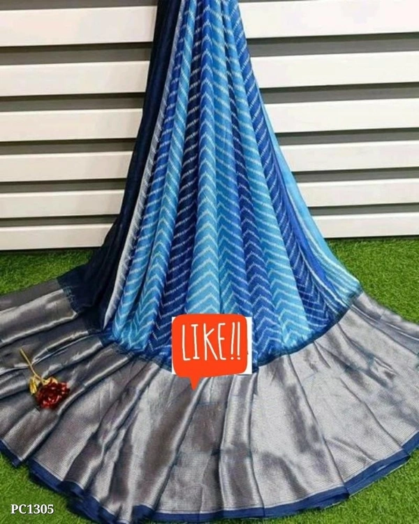 FOX MOSS CHIFFON  Catalog Name: *Saree**|| ARPITA ||*SAREE - SOFT FAUX MOSS CHIFFON[ light weight fabric and zari weaving border and beautiful HD ikkat style print ]BLOUSE - SOFT FAUX MOSS CHIFFON [ running contrast blouse ]LENGTH - 6.30 METERREADY TO SHIP - multicolored, Free