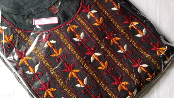 Naira Cut Embroidery Kurti - XL