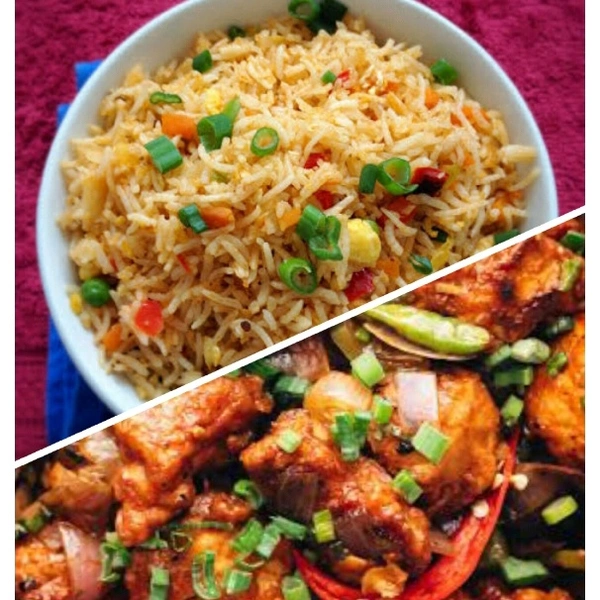 Chicken Fried Rice+1/2 Plate Chilli Chicken