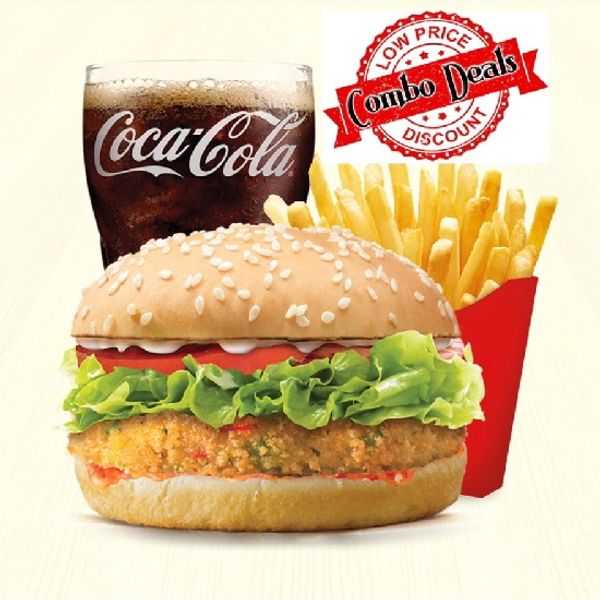 Veg Burger Large +Fries+Coke Combo