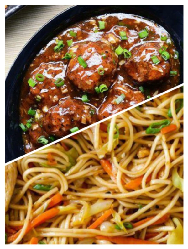 Egg Noodles +VEG Manchurian Combo