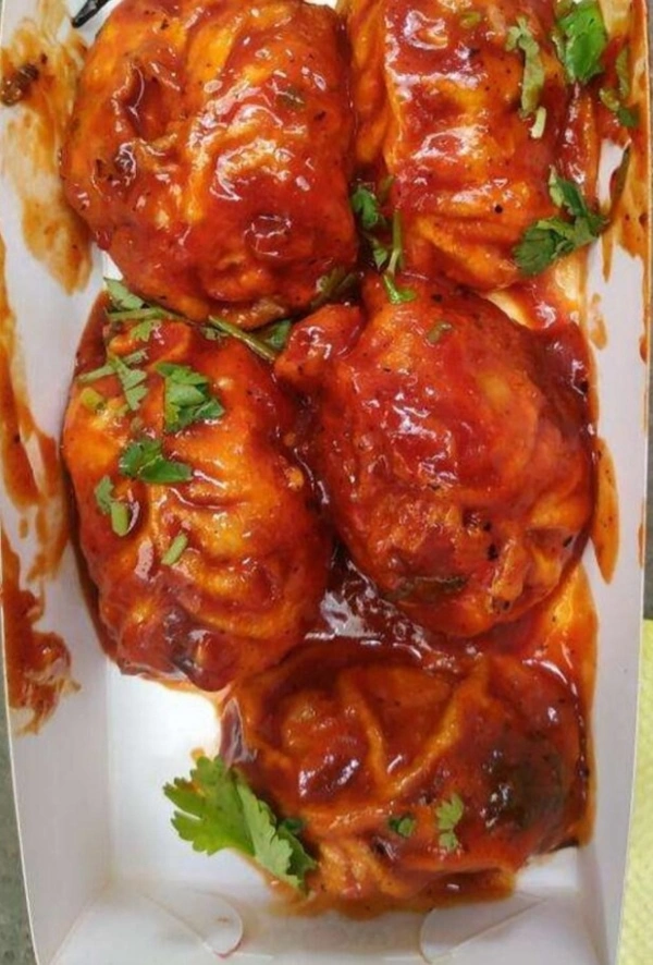 Cheese Chicken Pan-fried Momo With Soup