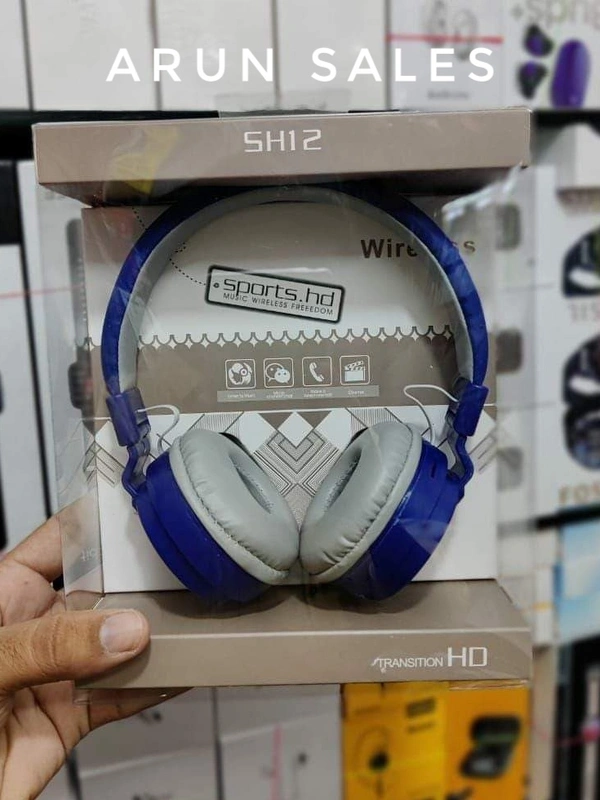SH 12 Wireless Bluetooth Headphones - Black 🖤 White 🤍 Red ♥️ Blue 🔵