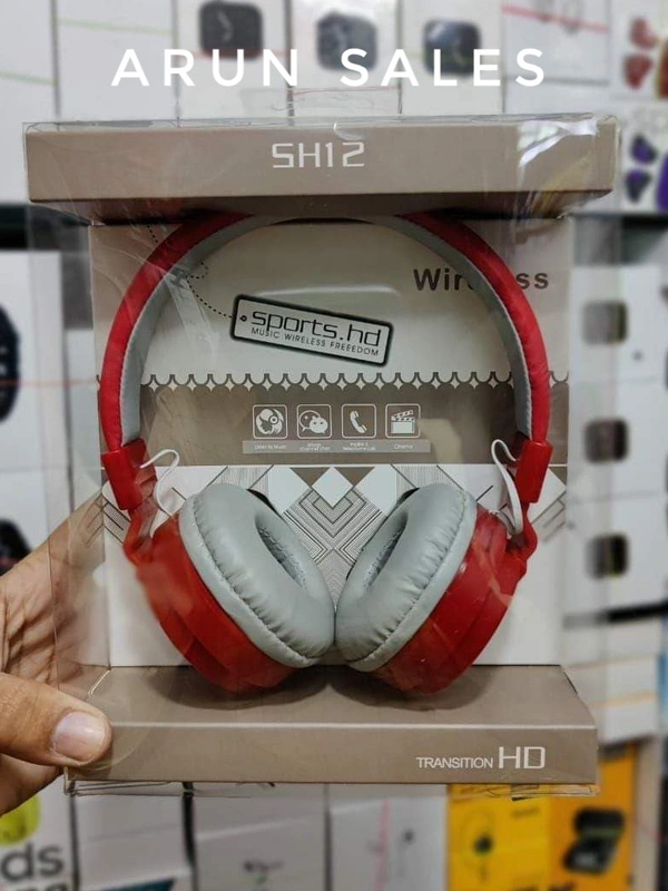 SH 12 Wireless Bluetooth Headphones - Black 🖤 White 🤍 Red ♥️ Blue 🔵