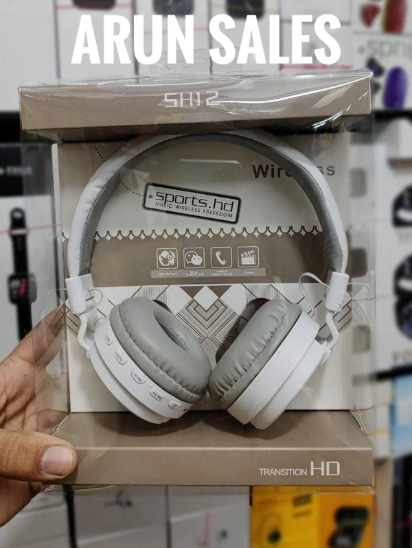 SH 12 Wireless Bluetooth Headphones - Black 🖤 White 🤍 Red ♥️ Blue 🔵