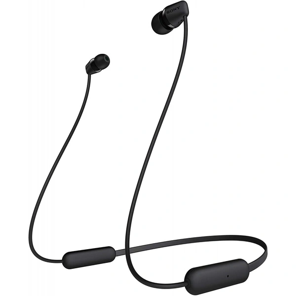 Sony WI-C200 Wireless Headphones with 15 Hrs Battery Life, Quick Charge, Magnetic Earbuds for Tangle Free Carrying, BT ver 5.0,Work from home, In-Ear Bluetooth Headset with mic for phone calls (Black) - Black