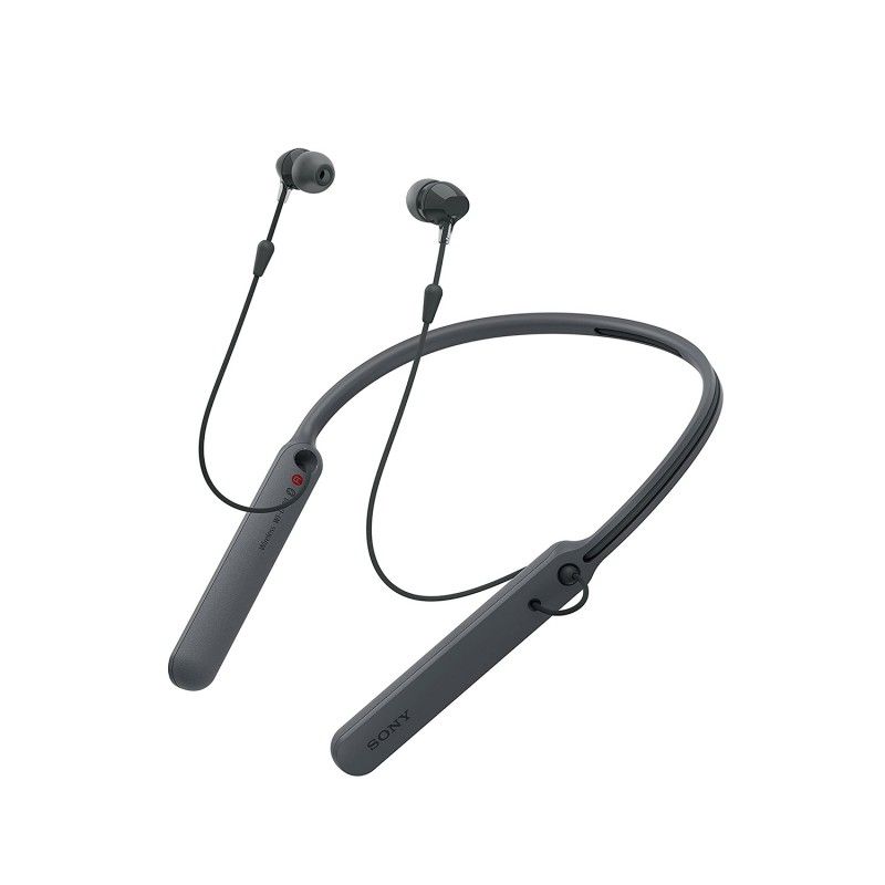 Sony WI C400 Wireless in Ear Neck Band Headphones with 20 hrs Battery Life Light Weight Bluetooth Headset with mic for Phone Calls Vibration Notification Work from Home Tangle Free Cable Black