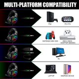 Seekart Premium F3 Gaming Headset Xbox One Headset with Stereo Surround Sound with Mic & LED Light Noise Cancelling Compatible with PC, PS4, PS5, Xbox One, Mac - Black