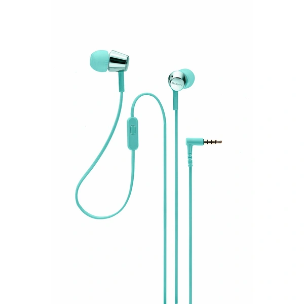 Sony MDR-EX155AP Wired in Ear Headphone with Mic (Mint Blue) - Mint Green
