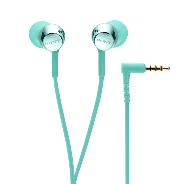 Sony MDR-EX155AP Wired in Ear Headphone with Mic (Mint Blue) - Mint Green