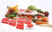 GIRNES 6 In 1 Multi-Purpose Magic Slicer Vegetable and Fruit, Grater, Slicer Dicer, Chipper, Peeler Hand Chopper, Cutter Kitchen Accessories - Multicolor - Multicolor
