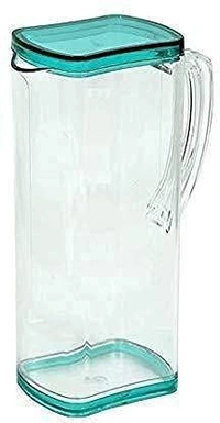 GIRNES Premium Plastic Transparent Unbreakable Lemon Juice Jug Set and 6 pcs Glass (Square)