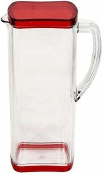 GIRNES Premium Plastic Transparent Unbreakable Lemon Juice Jug Set and 6 pcs Glass (Square)