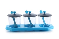 GIRNES Multipurpose Pickle & Dry Fruit Jar, Container With Stand For Dining Table 3 Pcs Set - Multi Color (CK-465) - Multicolor