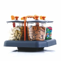 GIRNES Multipurpose Pickle & Dry Fruit Jar, Container With Stand For Dining Table 4 Pcs Set (CK-462