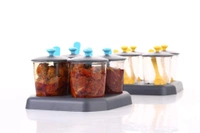 GIRNES Multipurpose Pickle & Dry Fruit Jar, Container With Stand For Dining Table 4 Pcs Set (CK-462