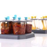 GIRNES Multipurpose Pickle & Dry Fruit Jar, Container With Stand For Dining Table 4 Pcs Set (CK-462