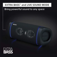 Sony SRS-XB33 Wireless Extra Bass Bluetooth Speaker with 24 hrs Battery, Party Lights, Party Connect, Waterproof IPX67, Dustproof, Rustproof, Speaker with Mic, Loud Audio for Phone Calls/WFH (Black) - Black