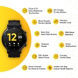 Realme realme Smart Watch S with 1.3 inch (3.3 cm) TFT-LCD Touchscreen, 15 Days Battery Life, SpO2 & Heart Rate Monitoring, IP68 Water Resistance, Black - Black