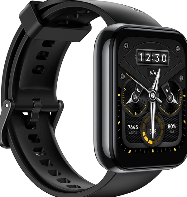 Realme realme Smart Watch 2 Pro (Space Grey) with 4.45 cm (1.75") HD Super Bright Touchscreen, Dual-Satellite GPS, 14-Day Battery, SpO2 & Heart Rate Monitoring, IP68 Water Resistance - Black