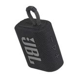 (Renewed) JBL Go 3, Wireless Ultra Portable Bluetooth Speaker, JBL Pro Sound, Vibrant Colors with Rugged Fabric Design, Waterproof, Type C (Without Mic, Black) - Black