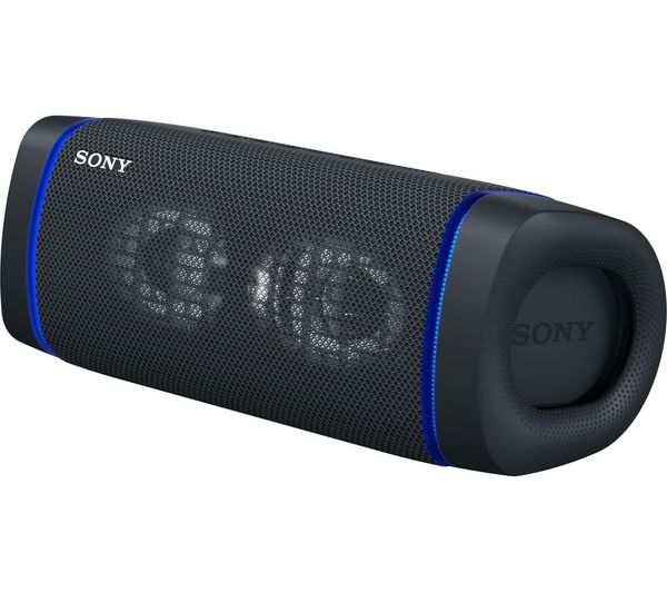(Renewed) Sony SRS-XB33 Wireless Extra Bass Bluetooth Speaker with 24 Hours Battery Life, Party Lights, Party Connect, Waterproof, Dustproof, Rustproof, Speaker with Mic  - Black