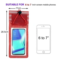 Seekart Premium 5 Pack Waterproof Sealed Mobile Pouch PVC Transparent Rain Protection Mobile Cover 7 inch Phone - Multicolor