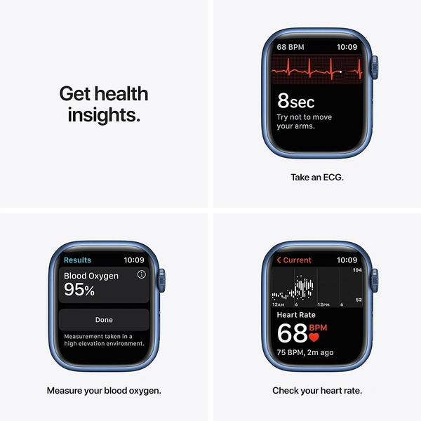 Apple Watch Series 7 (GPS, 41mm) - Blue Aluminium Case with Abyss Blue Sport Band - Regular