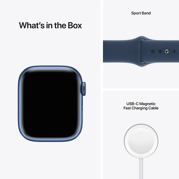Apple Watch Series 7 (GPS, 41mm) - Blue Aluminium Case with Abyss Blue Sport Band - Regular