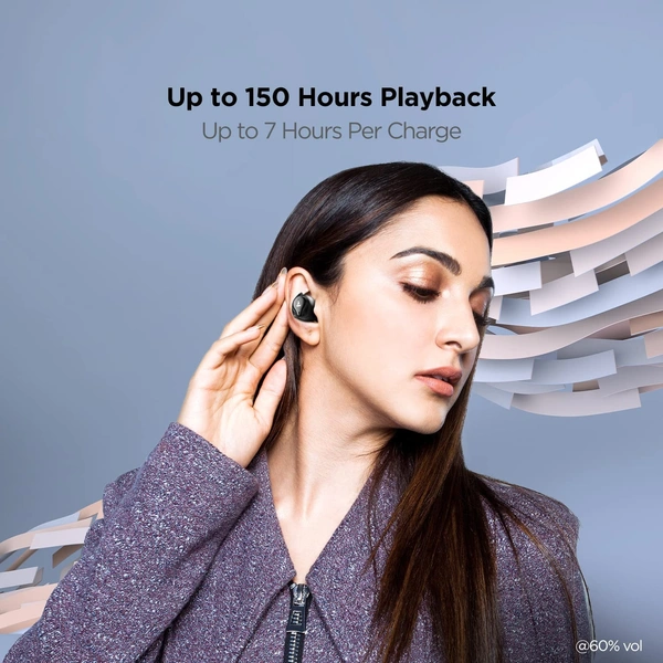 boAt Airdopes 621 Bluetooth Truly Wireless in Ear Earbuds with Upto 150 Hours Playback, ASAP Charge,Case Indicator,boAt Signature Sound,IWP Tech, IPX7 & Smooth Touch Controls with mic (Active Black)