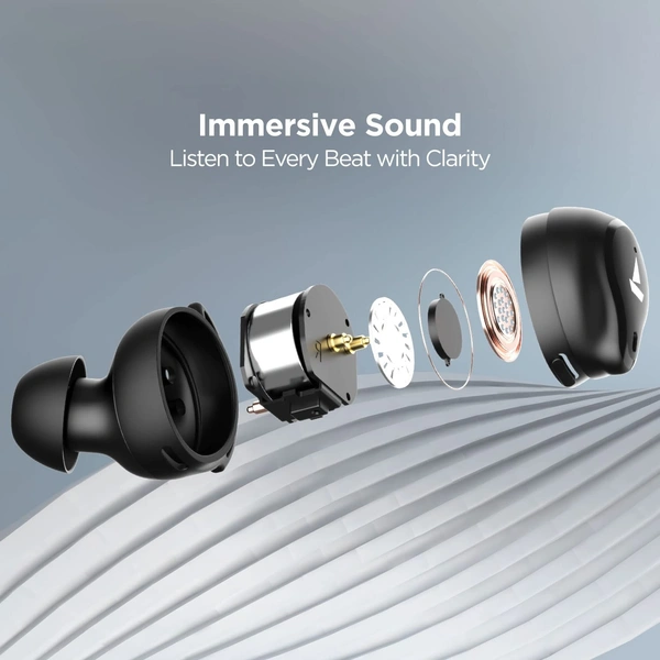 boAt Airdopes 621 Bluetooth Truly Wireless in Ear Earbuds with Upto 150 Hours Playback, ASAP Charge,Case Indicator,boAt Signature Sound,IWP Tech, IPX7 & Smooth Touch Controls with mic (Active Black)