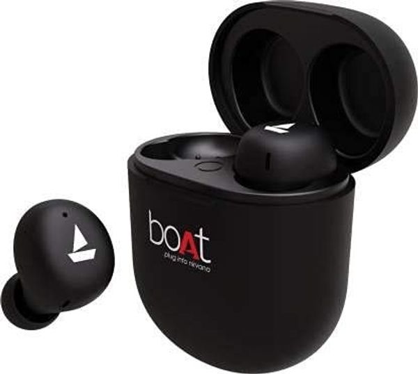 (Renewed) boAt Airdopes 381 Bluetooth Truly Wireless In Ear Earbuds With Mic (Active Black)