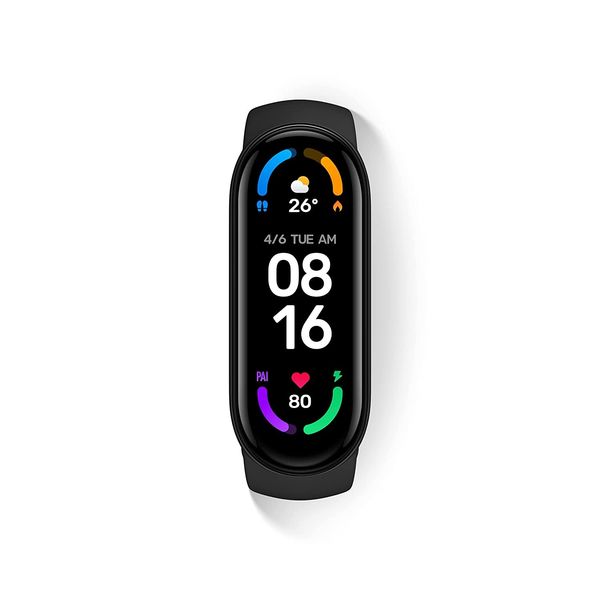 Xiaomi Mi Smart Band 6 - 1.56'' (3.96 cm) Large AMOLED Color Display, 2 Week Battery Life, 30 Fitness Mode, 5 ATM, SpO2, HR, Sleep Monitoring, Women's Health Tracking, Alarm, Music Control (Black)