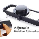 GIRNES Stainless Steel Multi Purpose Adjustable Vegetable Slicer With Knob And Safety Holder (CK-398)